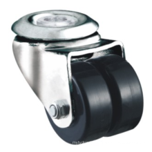 High Load 150KG Low Profile Medium Heavy Duty Swivel Bolt Hole Double Nylon Wheels 2'' Caster